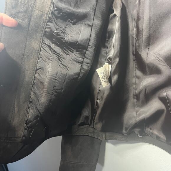 Eddie Bauer Seattle Suede Brown Leather Silver Button Washable Casual Comfy PS - Picture 5 of 7